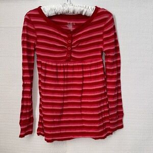 OLD NAVY Long Sleeve Girls Red and Pink Top Small 6/7